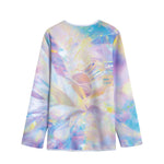 Bright Holographic Print Long Sleeve Short Coat