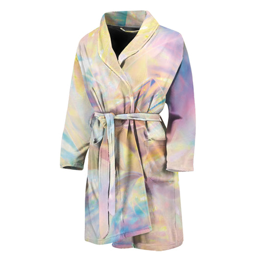 Bright Holographic Print Men's Bathrobe