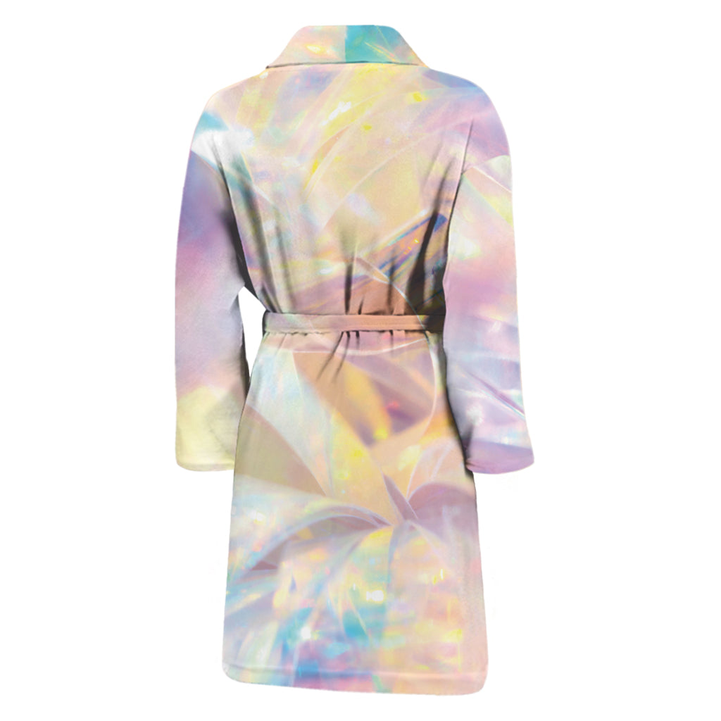 Bright Holographic Print Men's Bathrobe