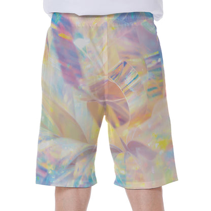 Bright Holographic Print Men's Beach Shorts