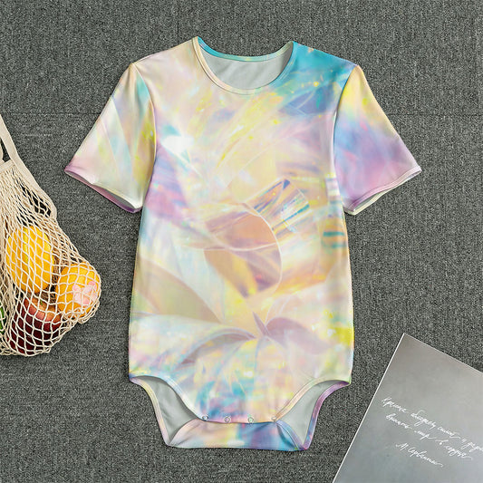 Bright Holographic Print Men's Bodysuit