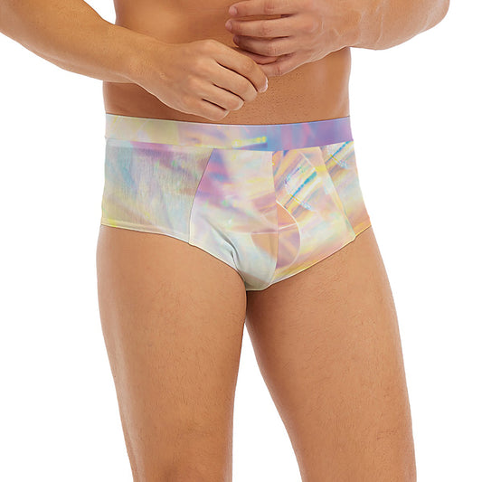 Bright Holographic Print Men's Briefs