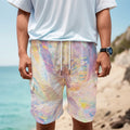 Bright Holographic Print Men's Cargo Shorts