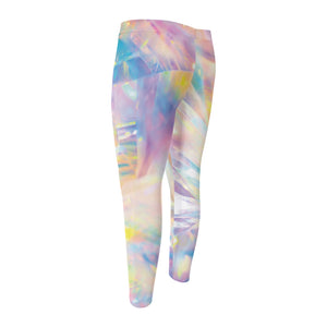 Bright Holographic Print Men's Compression Pants