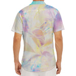Bright Holographic Print Men's Deep V-Neck Shirt