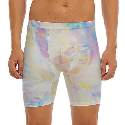 Bright Holographic Print Men's Long Boxer Briefs
