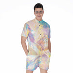 Bright Holographic Print Men's Rompers