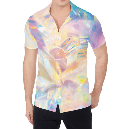 Bright Holographic Print Men's Shirt