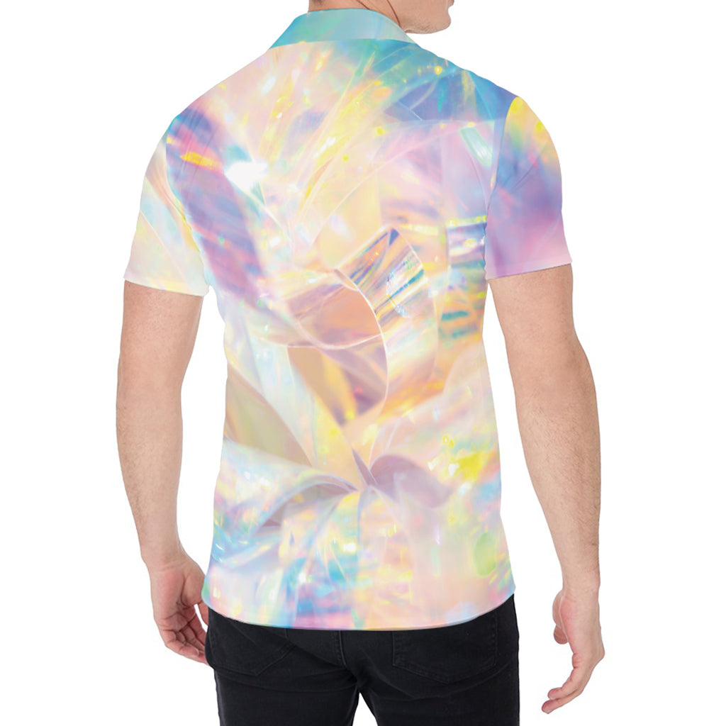 Bright Holographic Print Men's Shirt