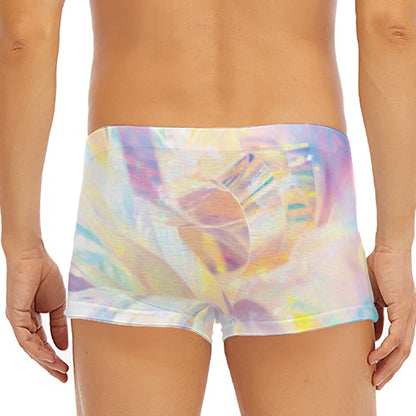Bright Holographic Print Men's Short Boxer Briefs