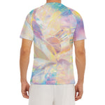 Bright Holographic Print Men's Short Sleeve Rash Guard
