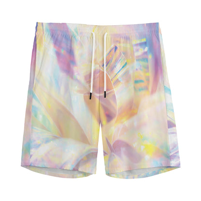 Bright Holographic Print Men's Sports Shorts