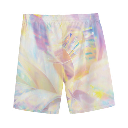 Bright Holographic Print Men's Sports Shorts