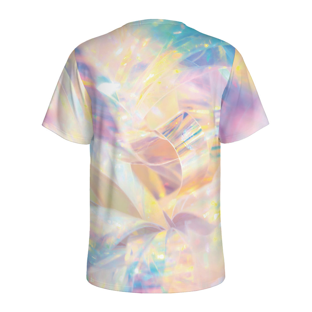 Bright Holographic Print Men's Sports T-Shirt