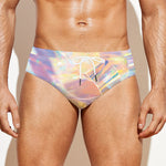 Bright Holographic Print Men's Swim Briefs
