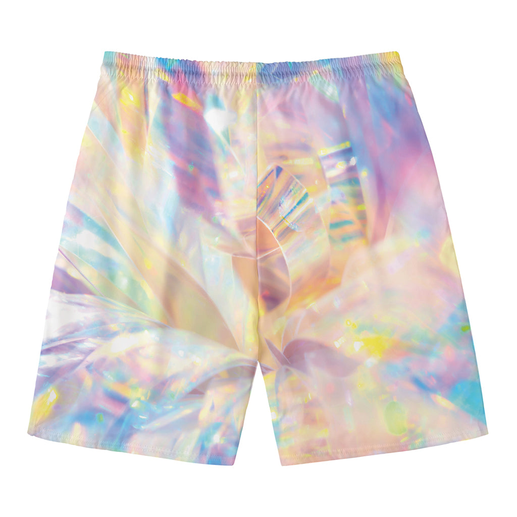 Bright Holographic Print Men's Swim Trunks