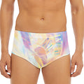Bright Holographic Print Men's Triangle Swim Briefs