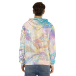 Bright Holographic Print Men's Velvet Pullover Hoodie
