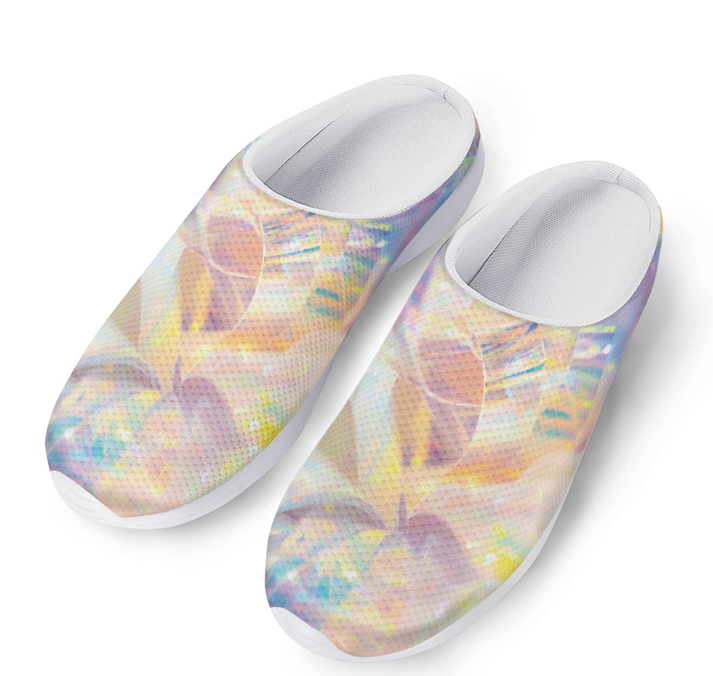 Bright Holographic Print Mesh Casual Shoes