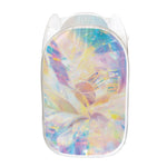 Bright Holographic Print Mesh Laundry Hamper