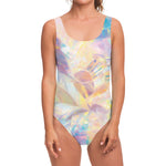 Bright Holographic Print One Piece Swimsuit