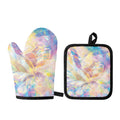 Bright Holographic Print Oven Mitt And Pot Holder Set