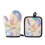 Bright Holographic Print Oven Mitt And Pot Holder Set