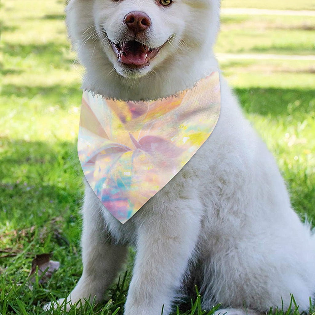 Bright Holographic Print Over The Collar Dog Bandana