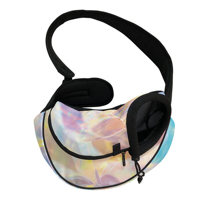 Bright Holographic Print Pet Sling Carrier