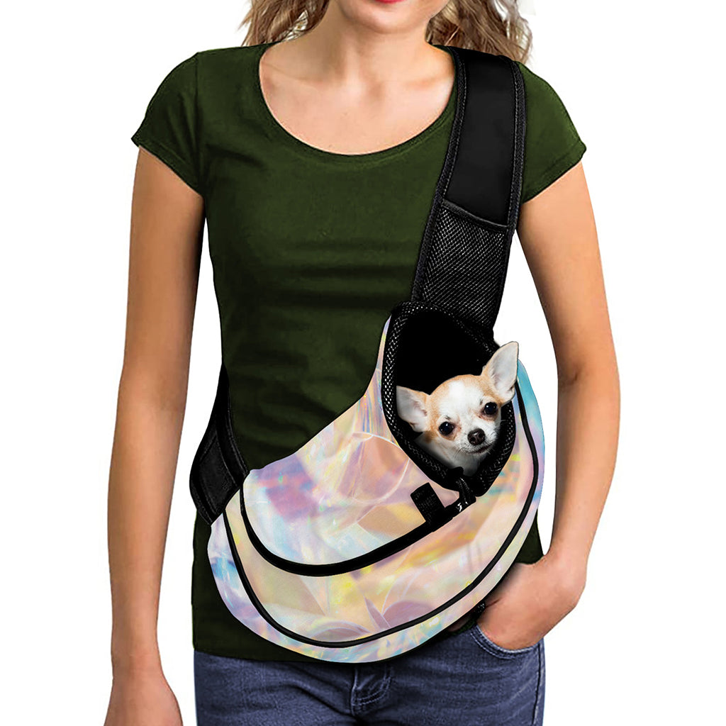 Bright Holographic Print Pet Sling Carrier