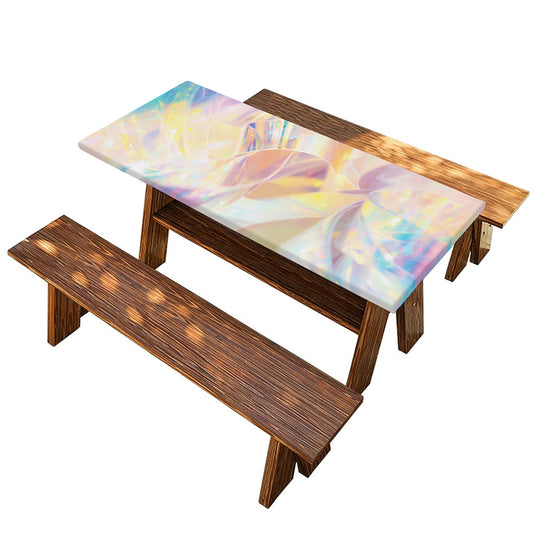 Bright Holographic Print Picnic Table Cover