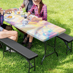 Bright Holographic Print Picnic Table Cover