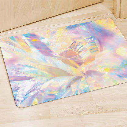 Bright Holographic Print Polyester Doormat