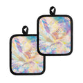 Bright Holographic Print Pot Holders