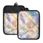Bright Holographic Print Pot Holders With Pocket