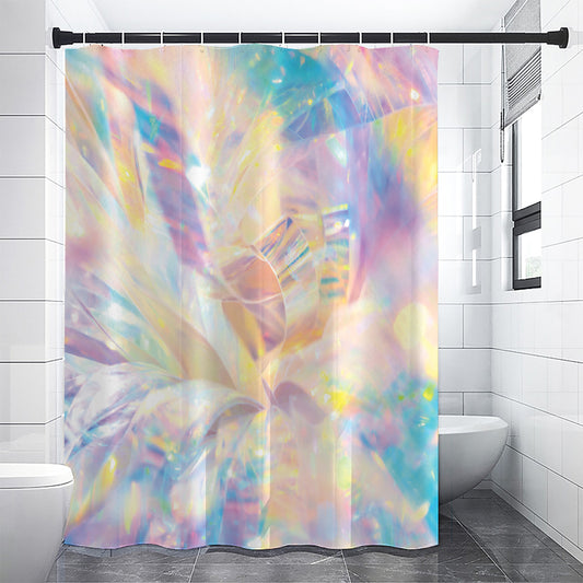Bright Holographic Print Premium Shower Curtain