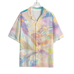 Bright Holographic Print Rayon Hawaiian Shirt