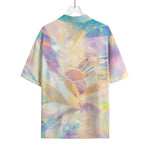 Bright Holographic Print Rayon Hawaiian Shirt