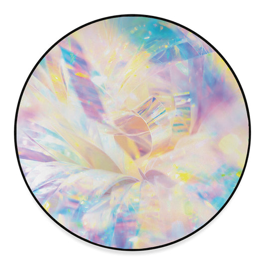 Bright Holographic Print Round Floor Mat
