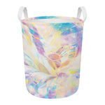 Bright Holographic Print Round Laundry Basket