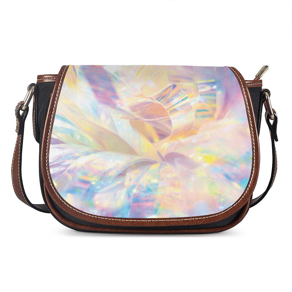 Bright Holographic Print Saddle Bag