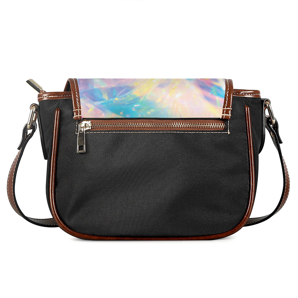 Bright Holographic Print Saddle Bag