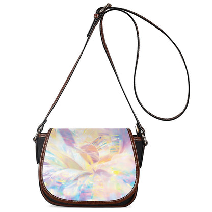 Bright Holographic Print Saddle Bag