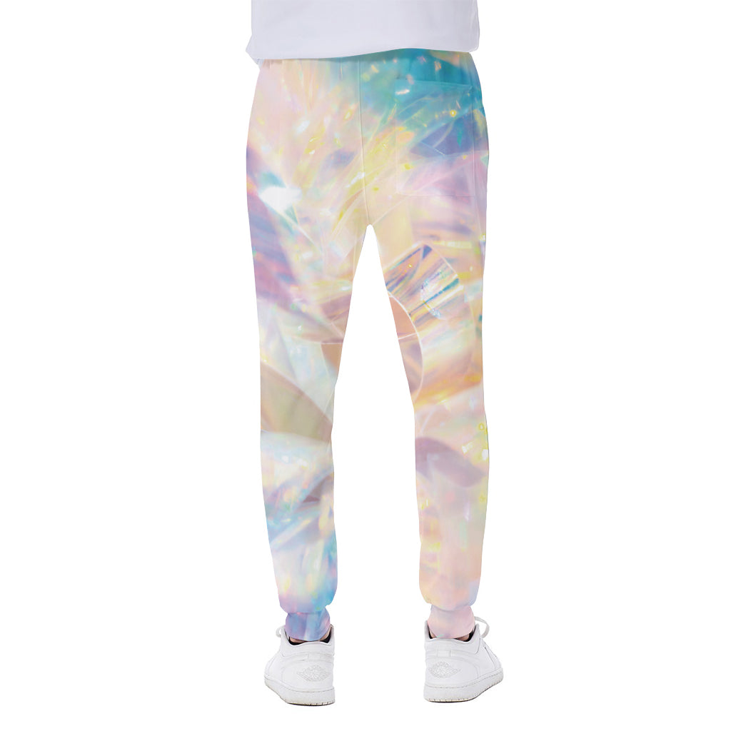 Bright Holographic Print Scuba Joggers