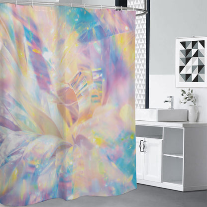 Bright Holographic Print Shower Curtain