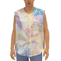 Bright Holographic Print Sleeveless Baseball Jersey