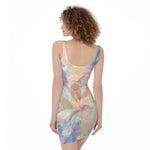 Bright Holographic Print Sleeveless Bodycon Dress