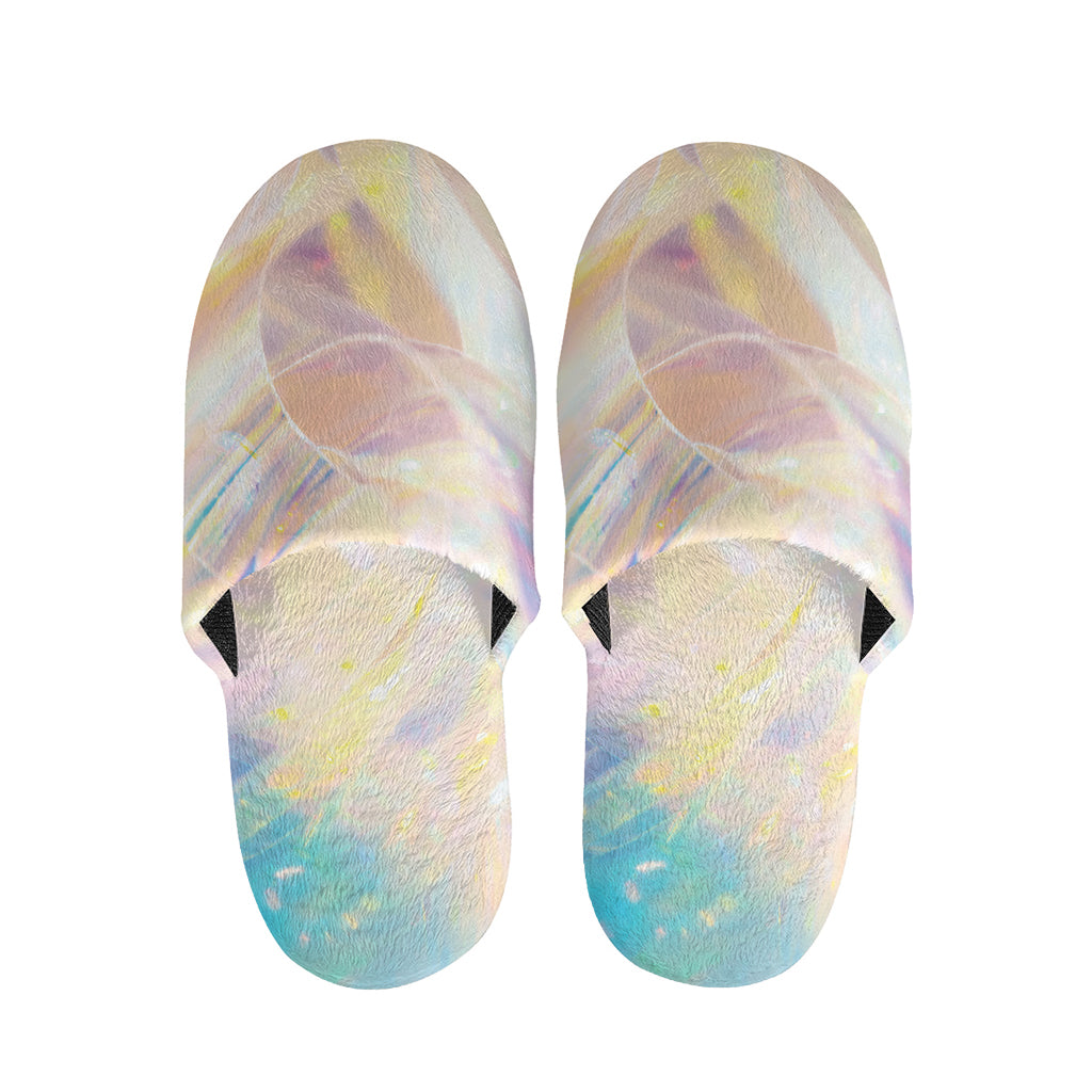 Bright Holographic Print Slippers