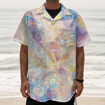 Bright Holographic Print Textured Short Sleeve Shirt