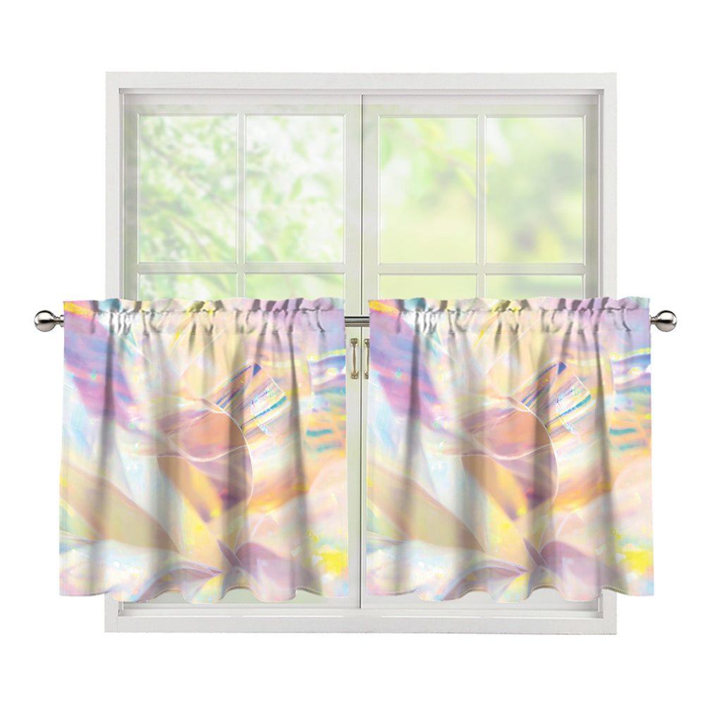 Bright Holographic Print Tier Curtains